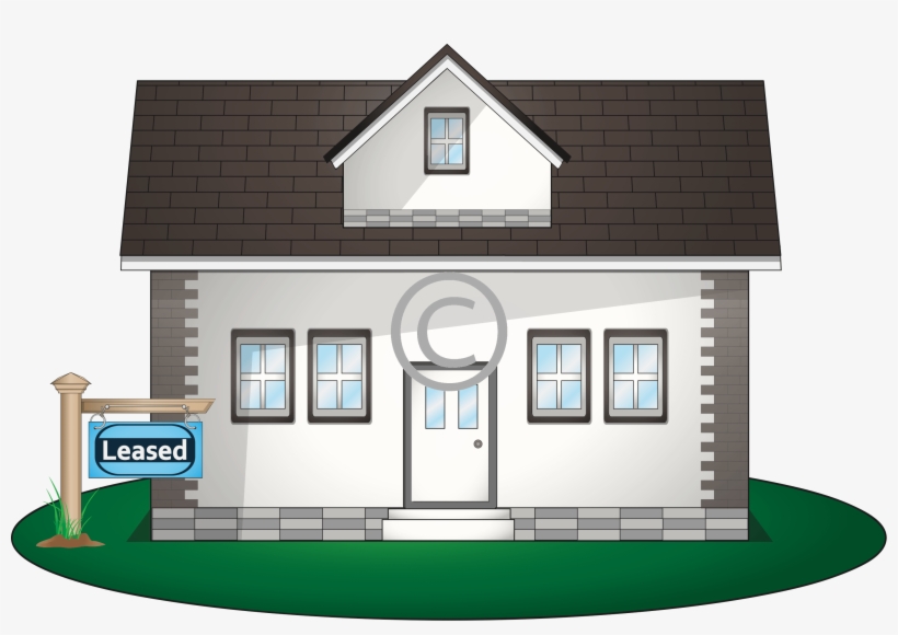 House With Leased Sign - House, transparent png