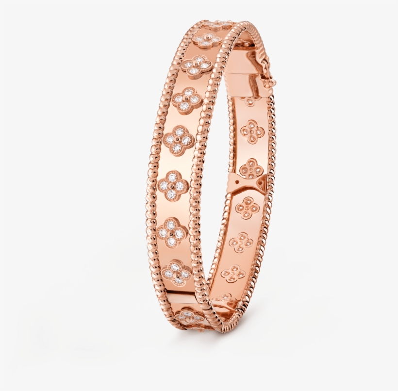 Perlée Clovers Bracelet, Large Model - Van Cleef And Arpels Gold Bracelet, transparent png