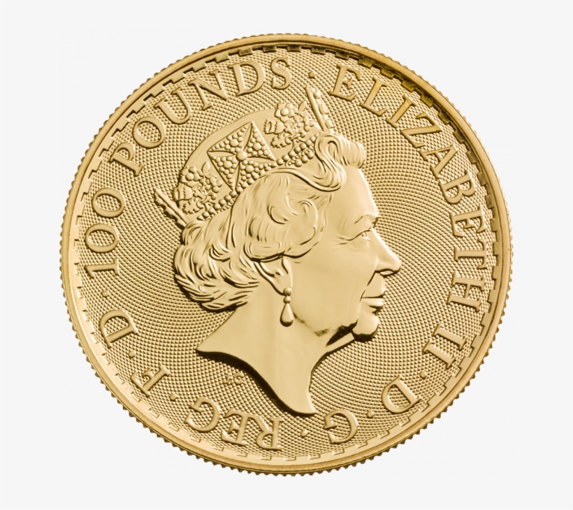 1 Oz Britannia Gold Coin 2018 Back - Britannia Gold Coin, transparent png