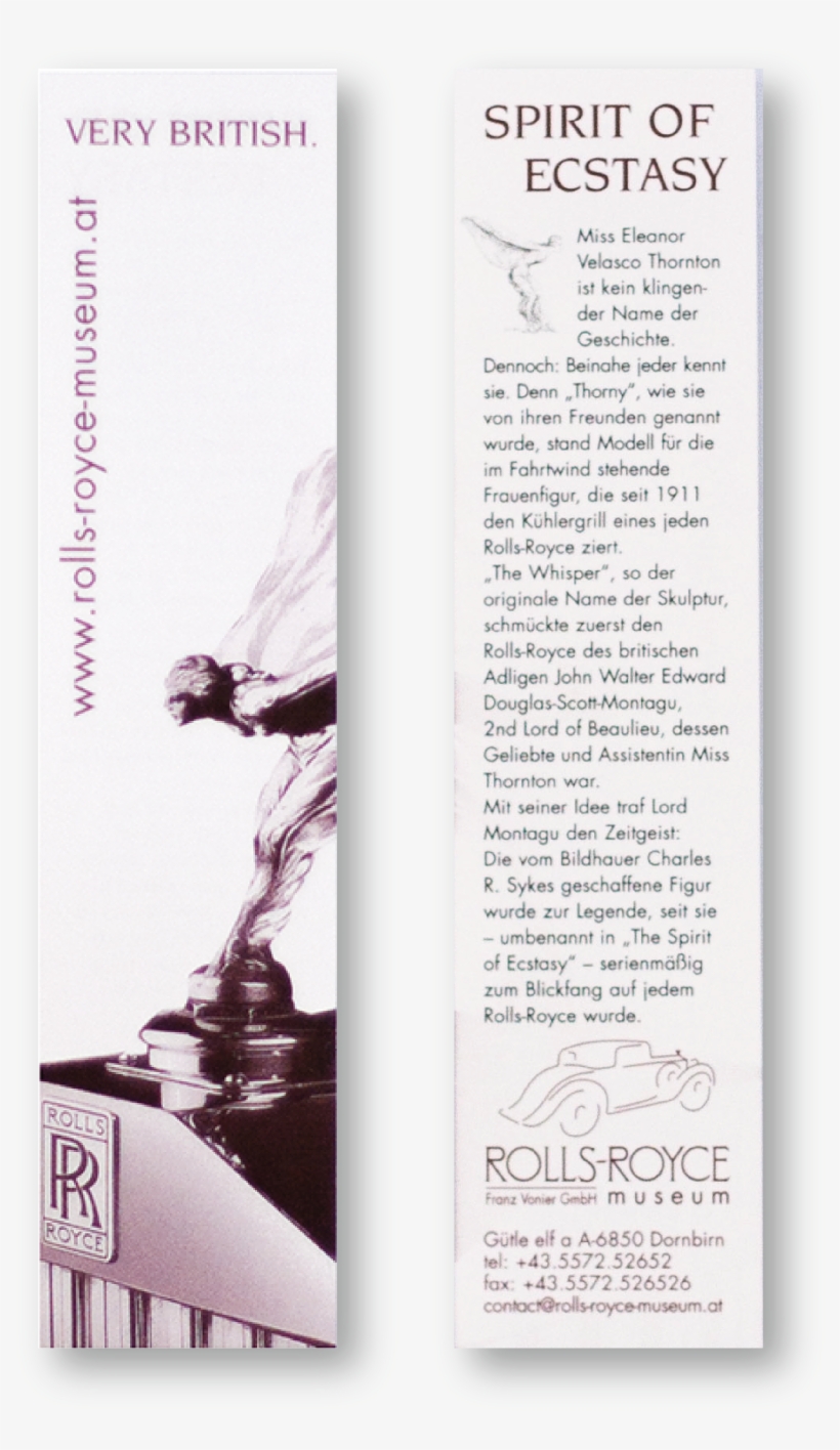 Bookmark „spirit Of Ecstasy“ English - Book, transparent png