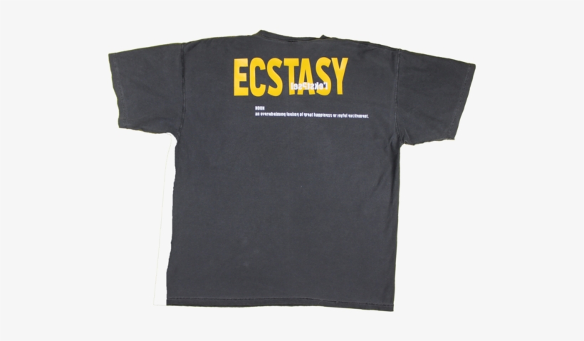 "ecstasy" Black Wash T-shirt - Active Shirt, transparent png