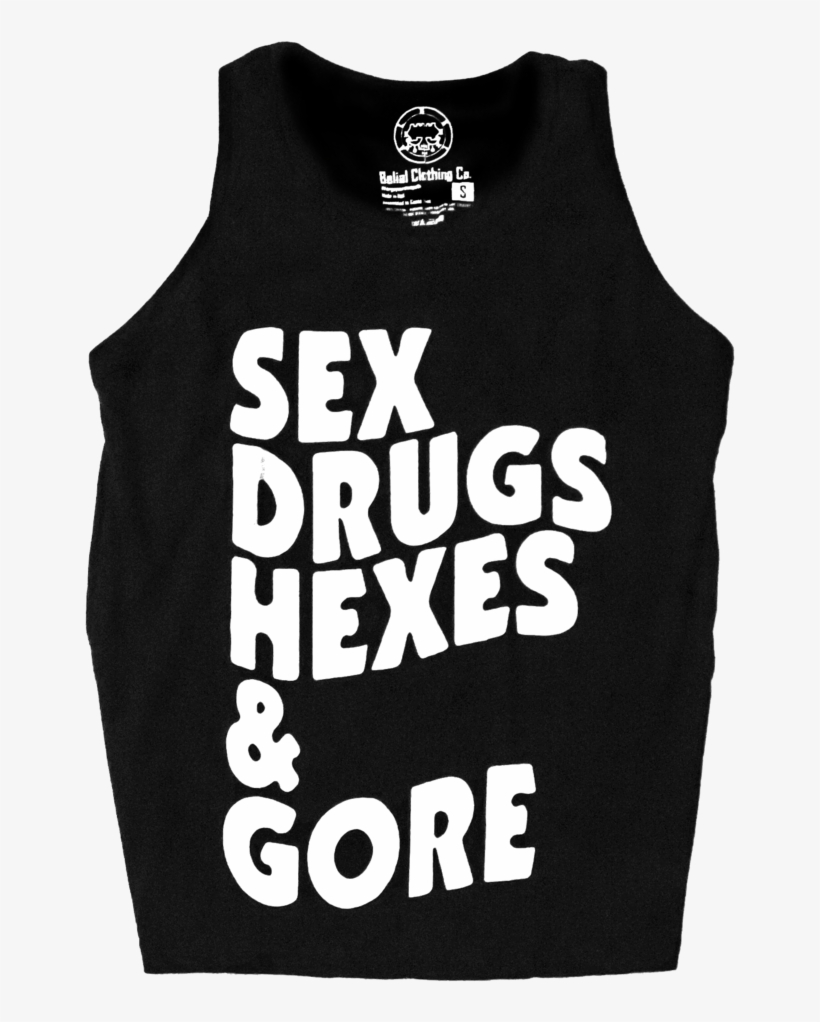 Sex Drugs Hexes & Gore Tank Satanic Occult Belial Clothing - Active Tank, transparent png