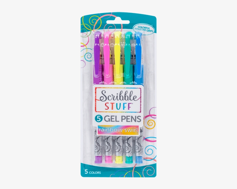 Home / Products / Gel Pens / 5ct Rainbow Swirl Gel - Rainbow Swirl Ink Pens, transparent png