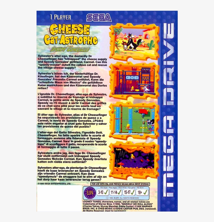 Cheese Cat Astrophe Starring Speedy Gonzales Megadrive, transparent png
