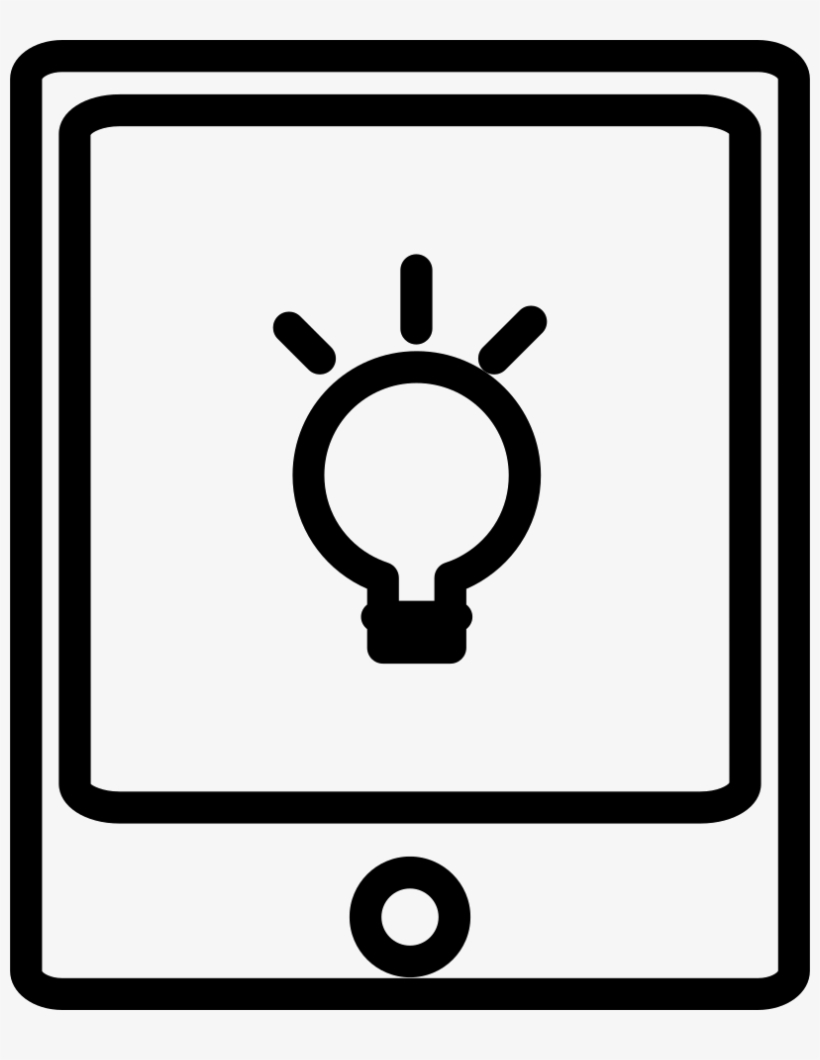Tablet With Light Bulb Outline Comments - Tablet Computer, transparent png