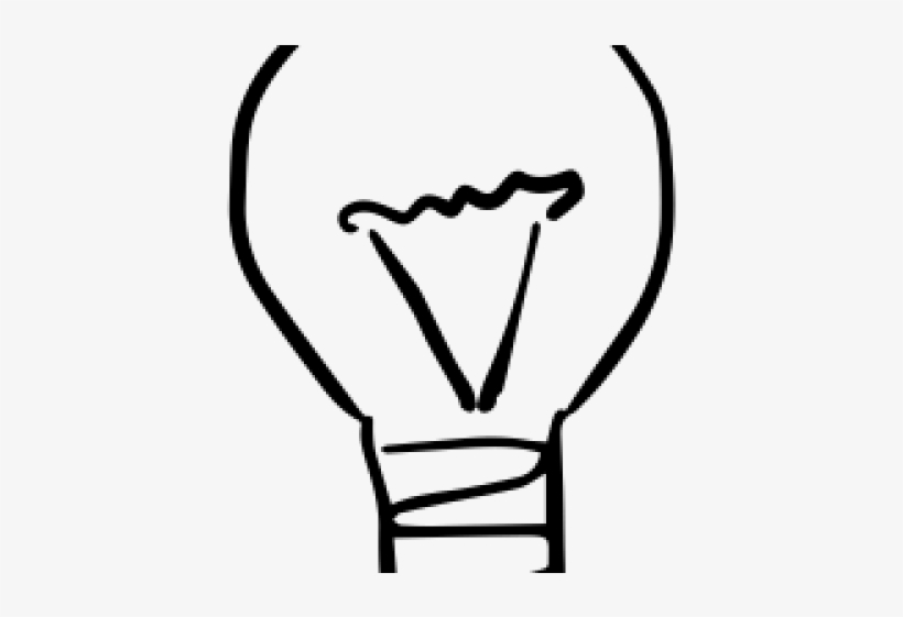 Drawn Light Bulb Line Drawing - Incandescent Light Bulb, transparent png