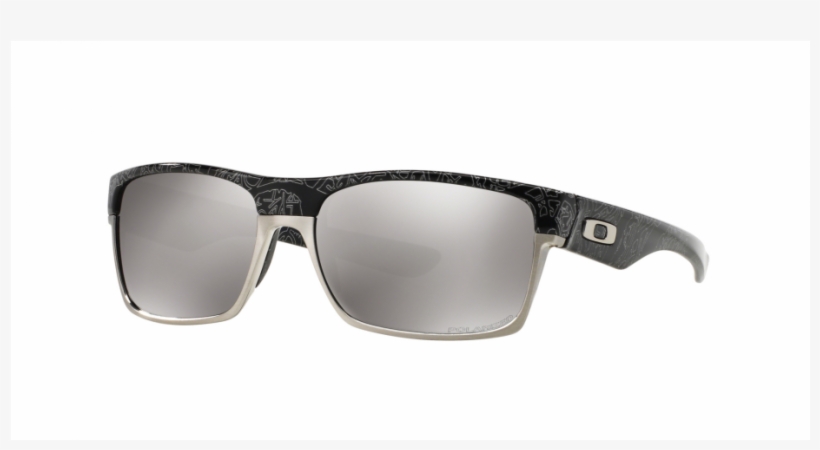 Oakley Two Face Polished Black / Silver Ghost Text - Reflection, transparent png