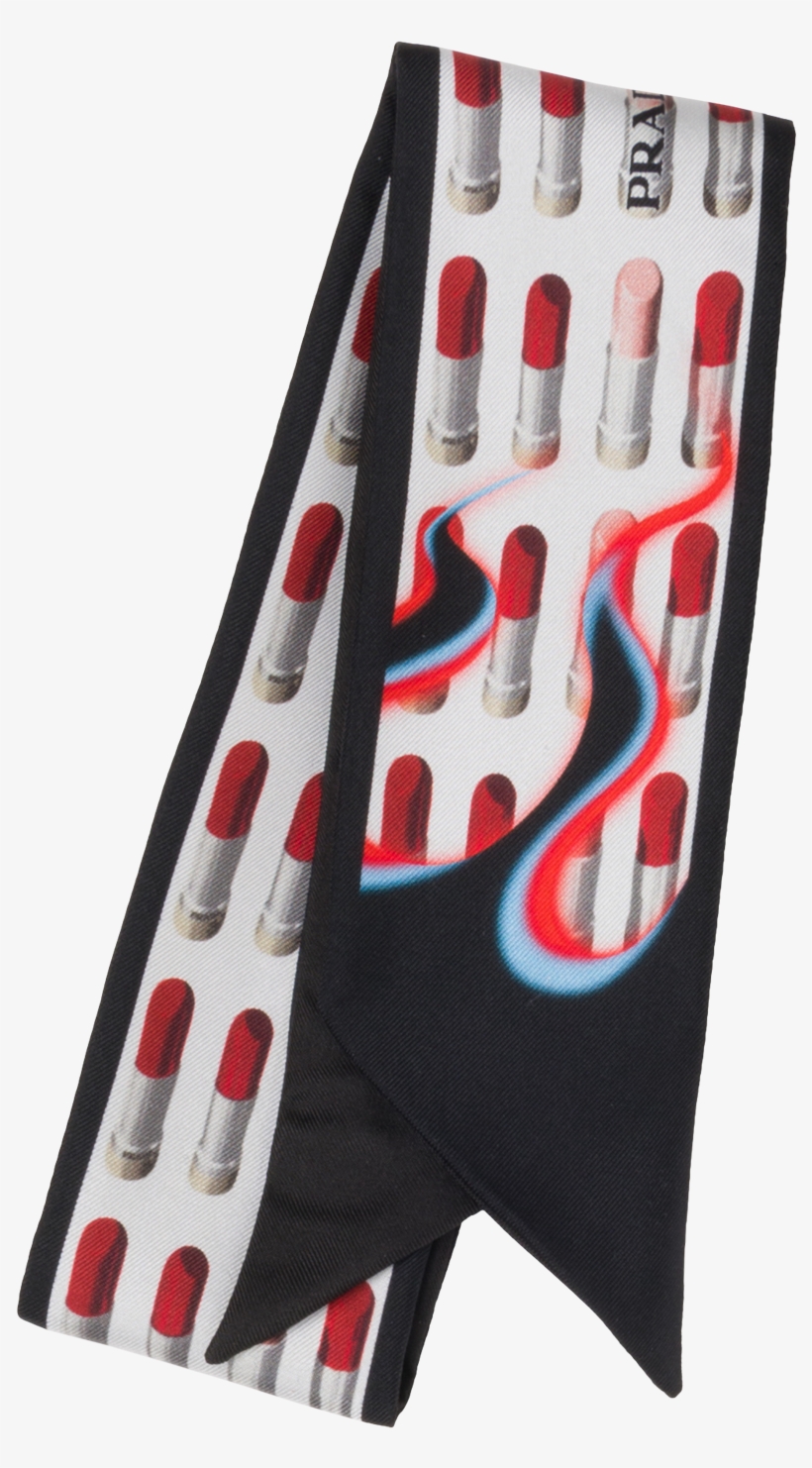 Double Match Lipstick Printed Silk Skinny Scarf - Scarf, transparent png
