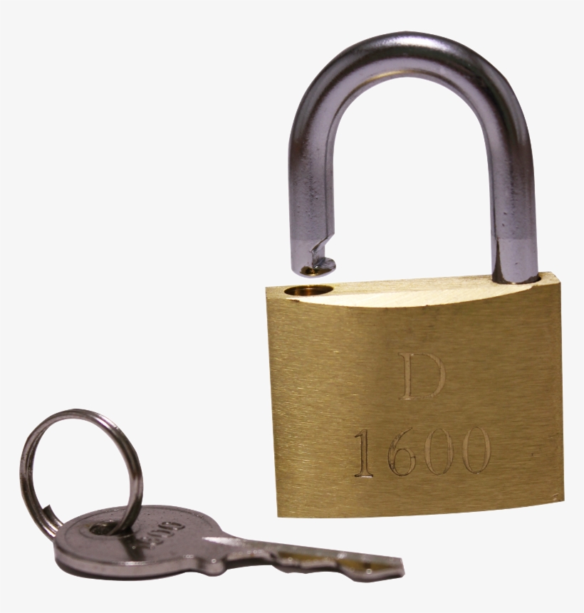 Brass Dolphin Style Padlock D 1600 With 35mm Key - Key, transparent png