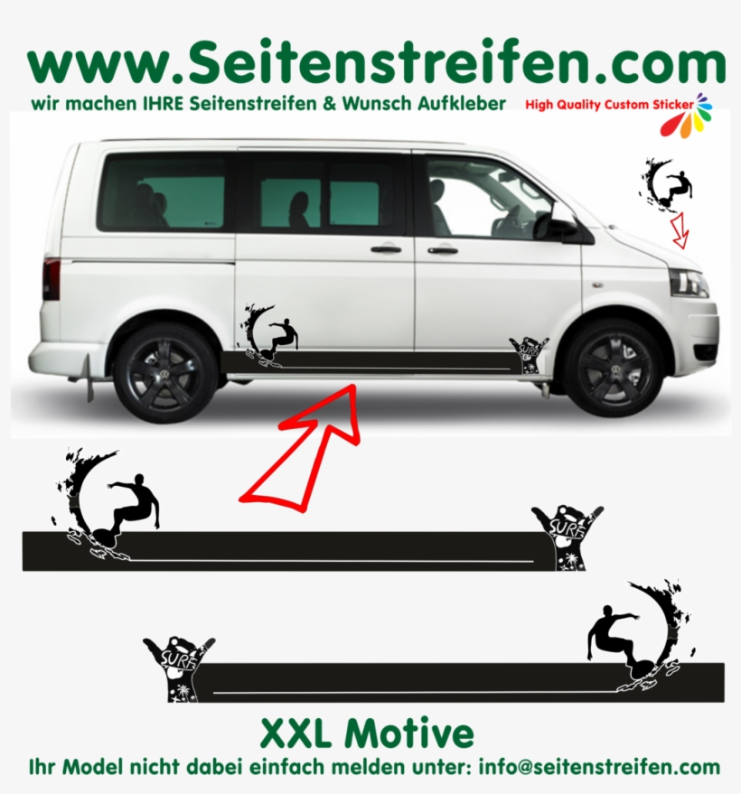 Surf Xl Panorama Seitenstreifen - Vw T5 Side View, transparent png