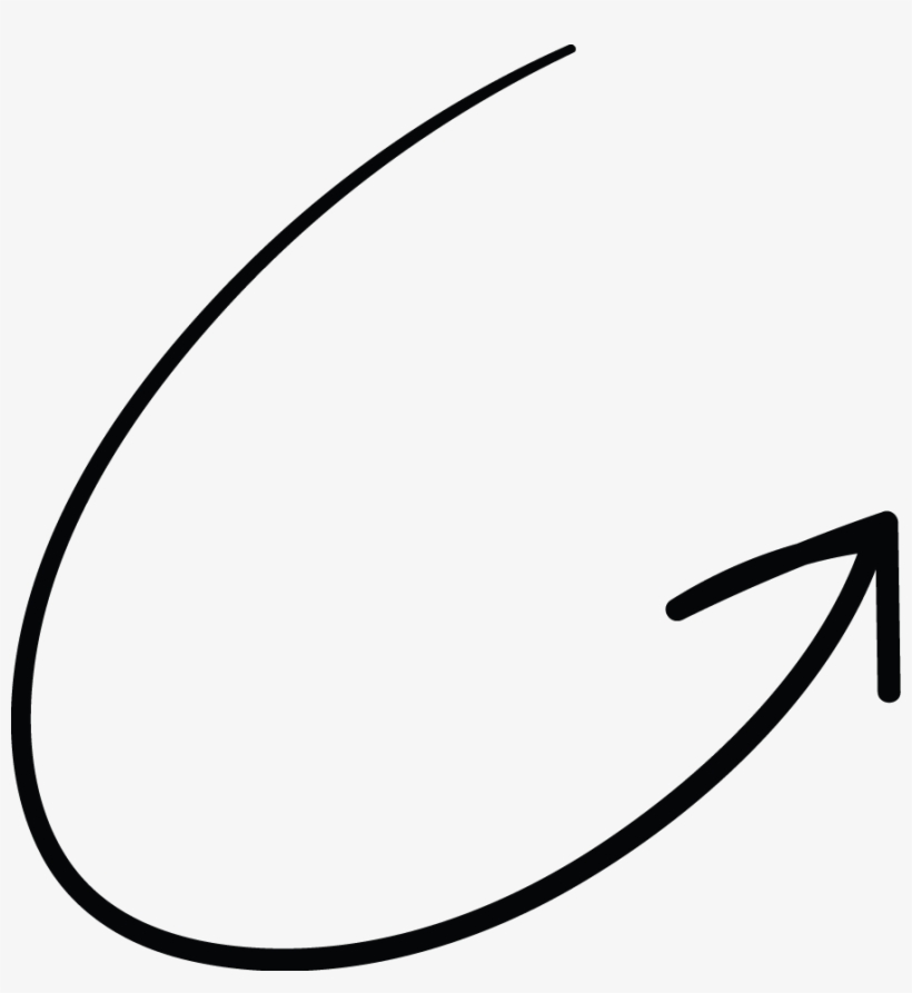 Right Arrow Curve Line Tail Doodle - Line Art, transparent png