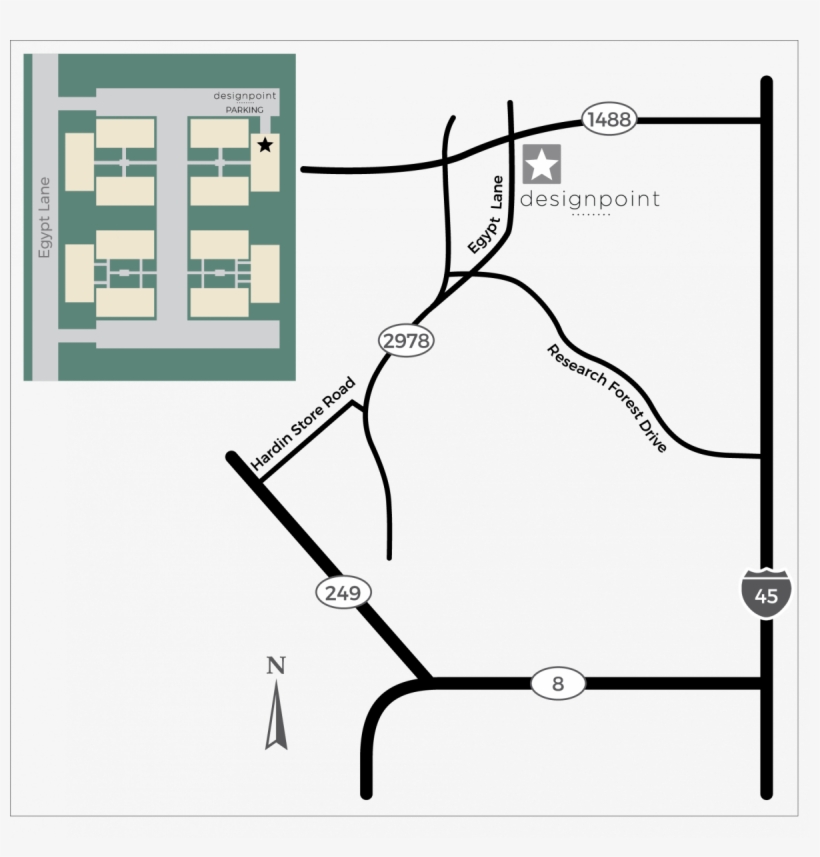 From I 45n Take The Fm 1488 Exit, Go West On Fm 1488, - Diagram, transparent png