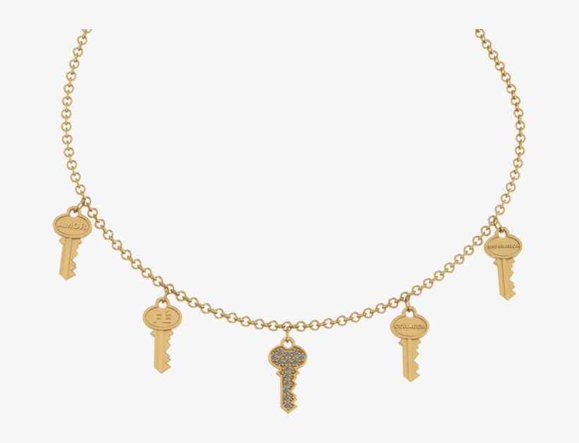 Colar Chaves Dourada Ccba - Necklace, transparent png