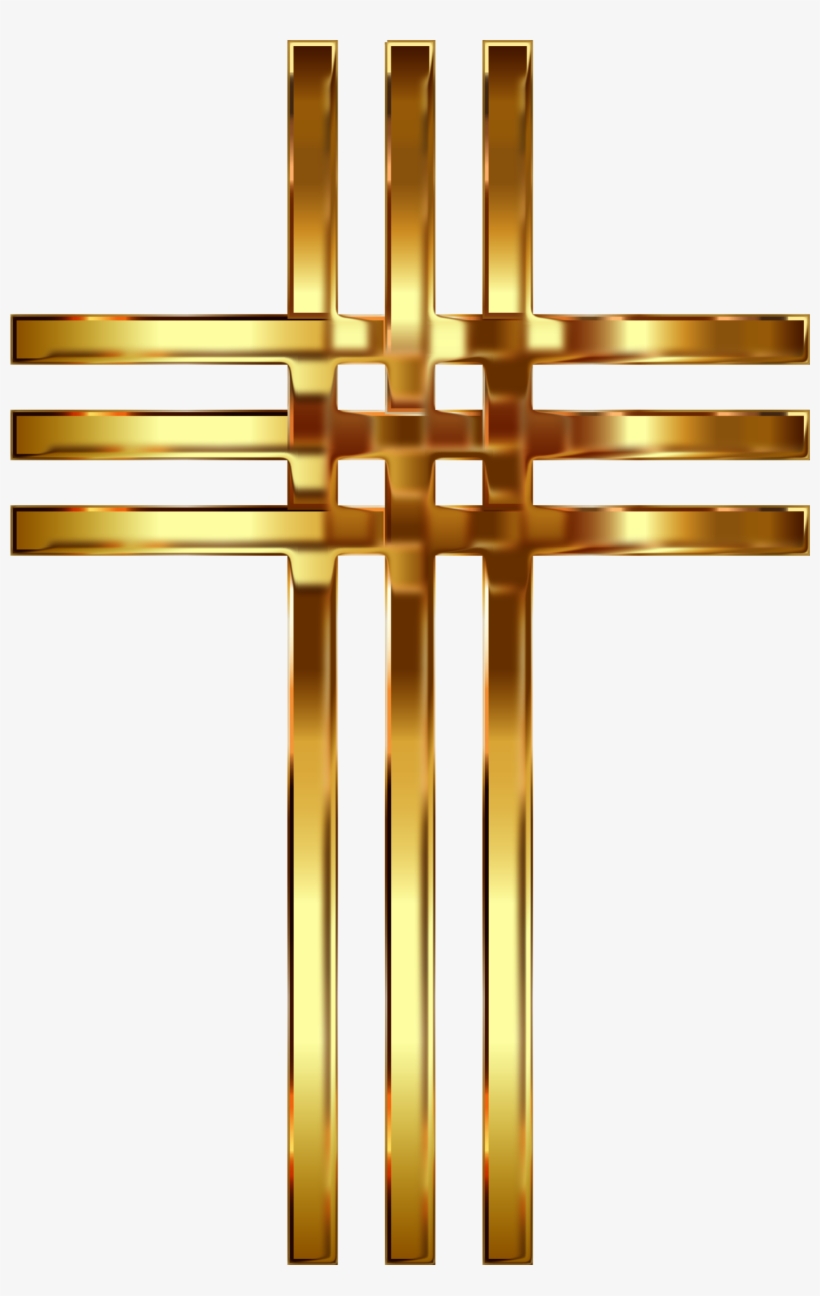 Interlocked Stylized Golden Cross Enhanced 2 No Background - Crosses With No Back Ground, transparent png