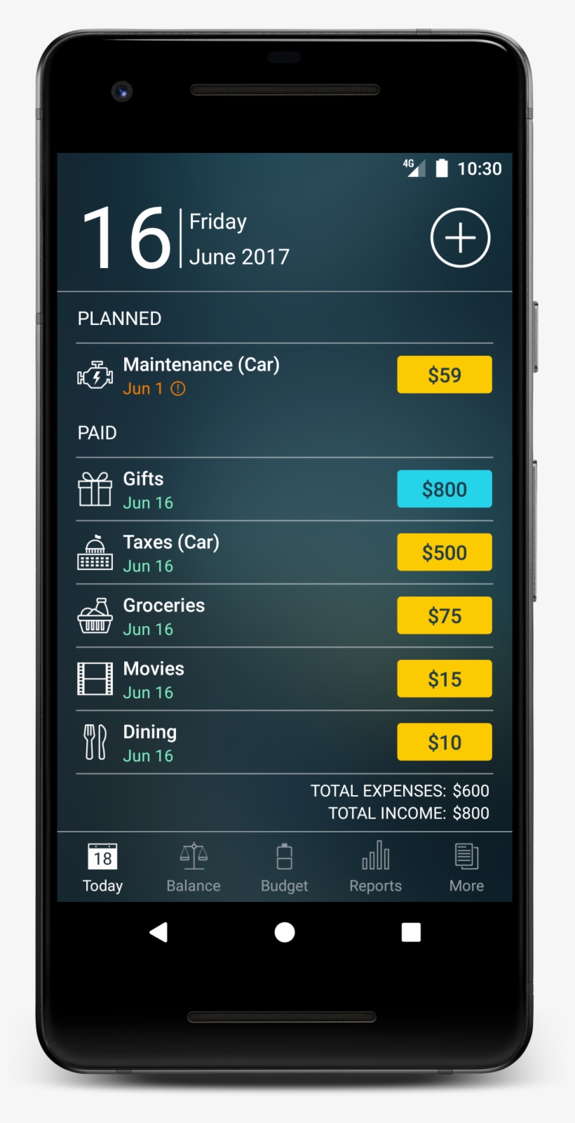 Money Pro - Today View, transparent png