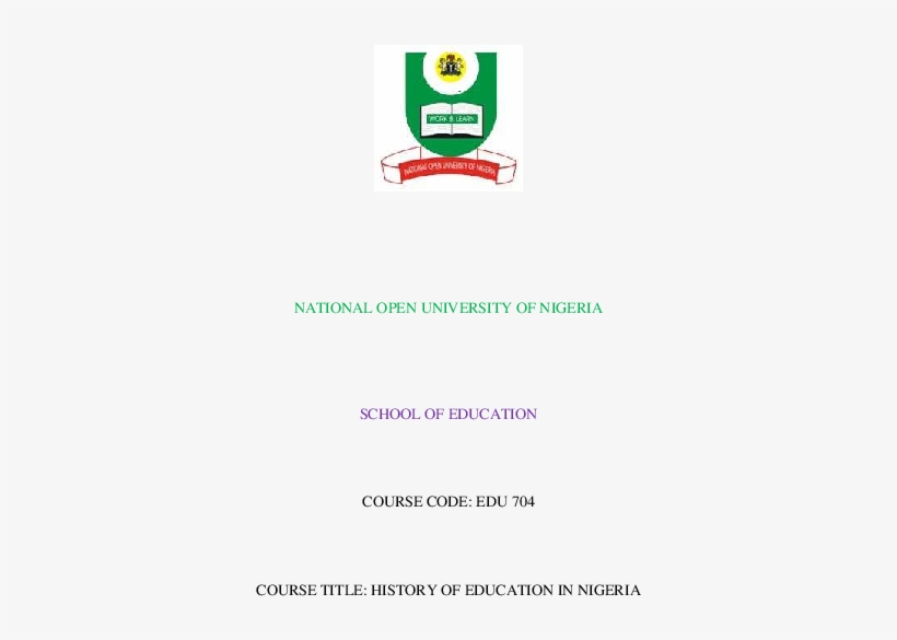 History Of Education In Nigeria - National Open University Of Nigeria, transparent png