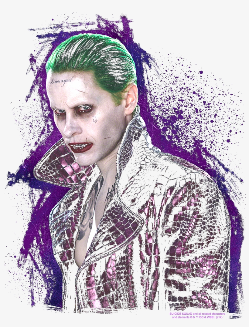 Suicide Squad Joker Stare Women's T-shirt - Illustration, transparent png