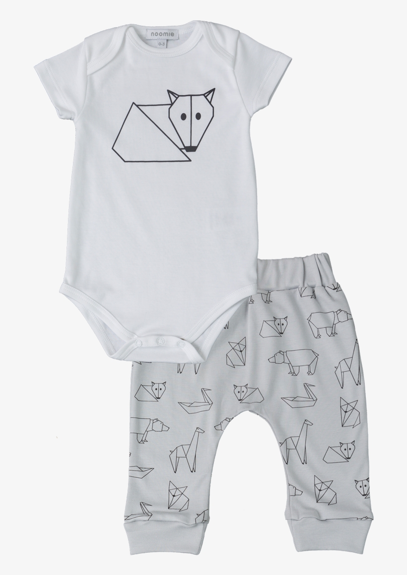Boy Origami Body Pants Set - Bear, transparent png