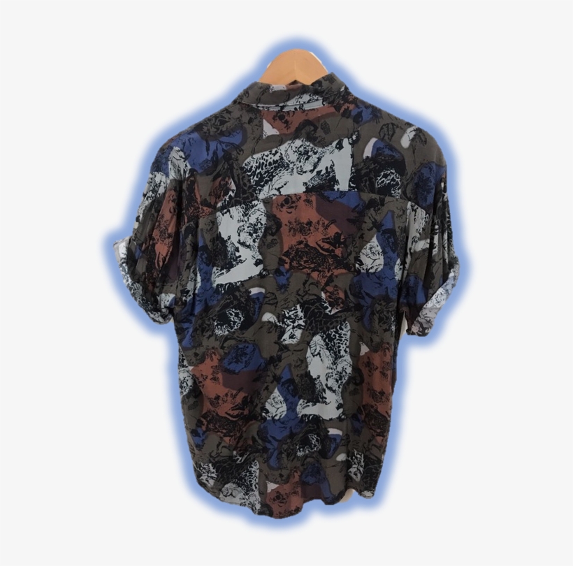 90's Abstract Button Down - Blouse, transparent png