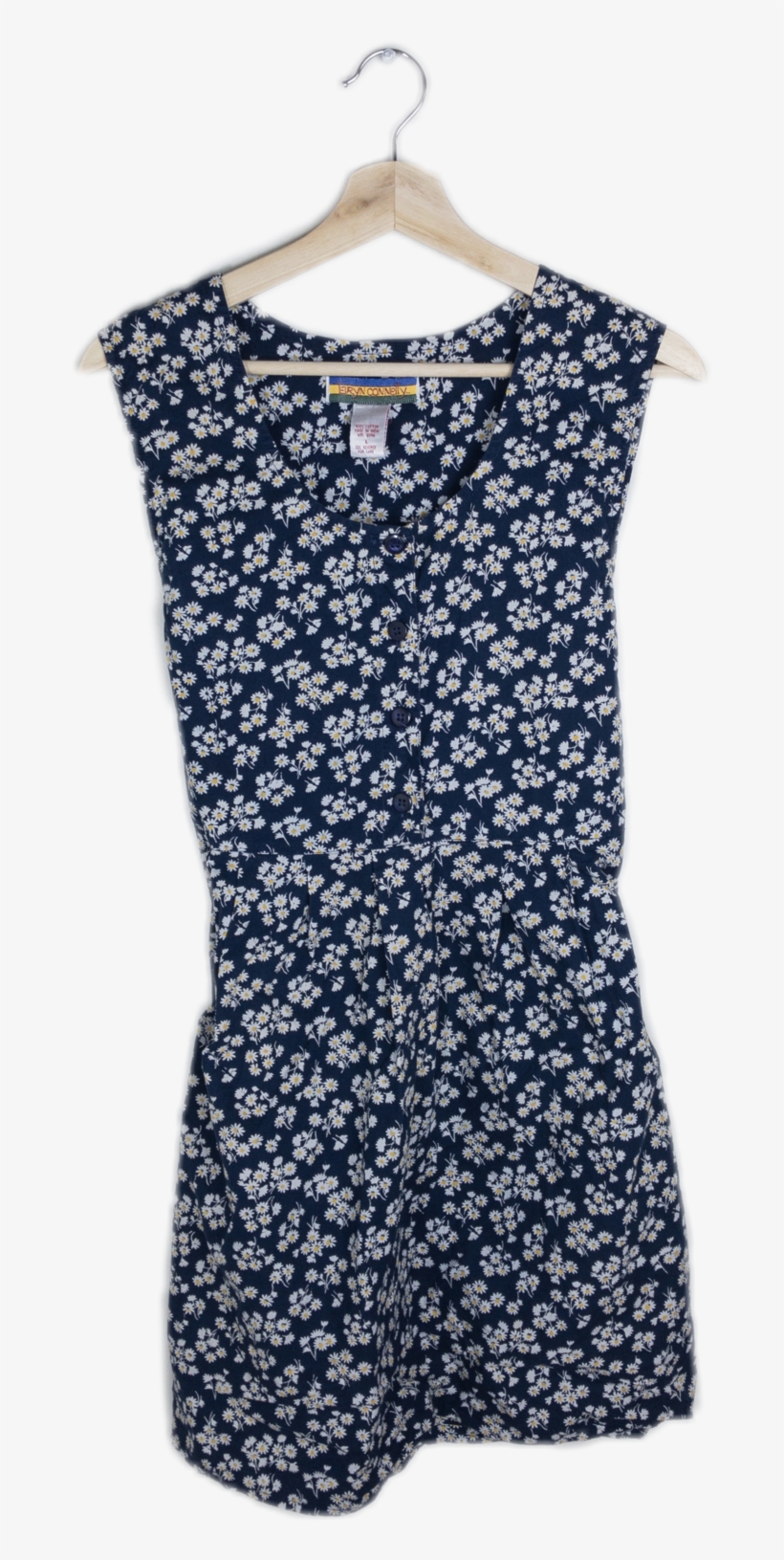 90's Navy Floral Dress - Day Dress, transparent png