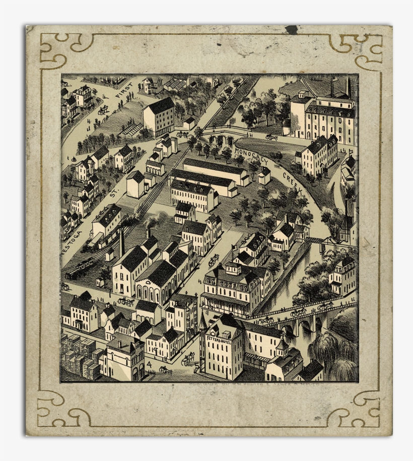 A Detailed View By Fowler Of West Bethlehem - Old Evans City Pa, transparent png