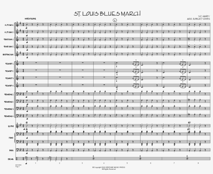 Saint Louis Blues March Thumbnail Saint Louis Blues - Too Darn Hot Full Score, transparent png