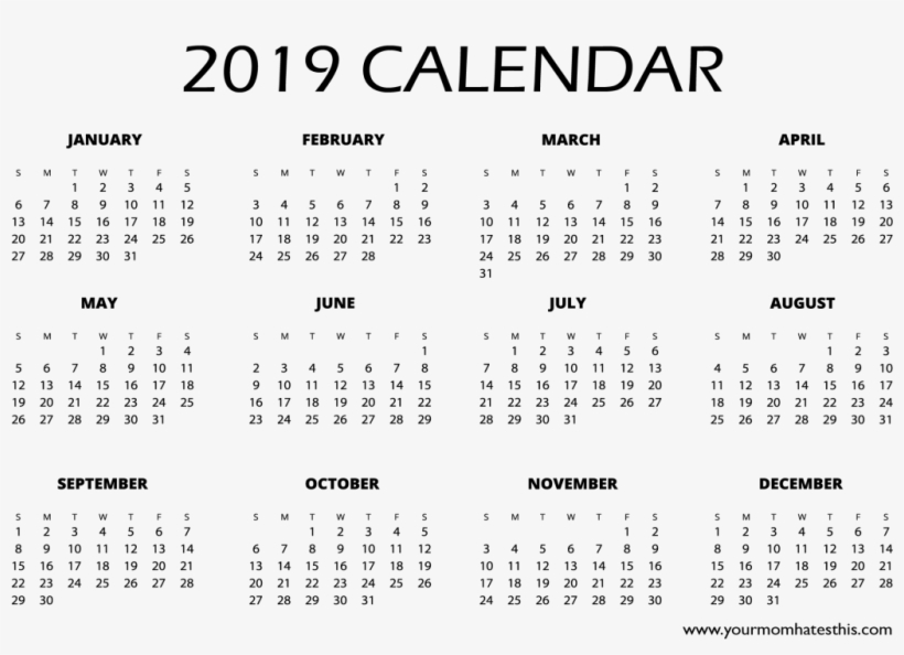 Large Size Of Coloring Pages - Calendar 2019 A4 Printable, transparent png