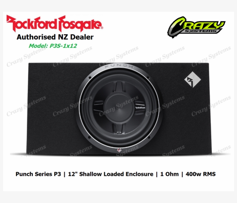 Rockford Fosgate P3s-1x12 Punch Single P3 12"shallow - Rockford Fosgate, transparent png