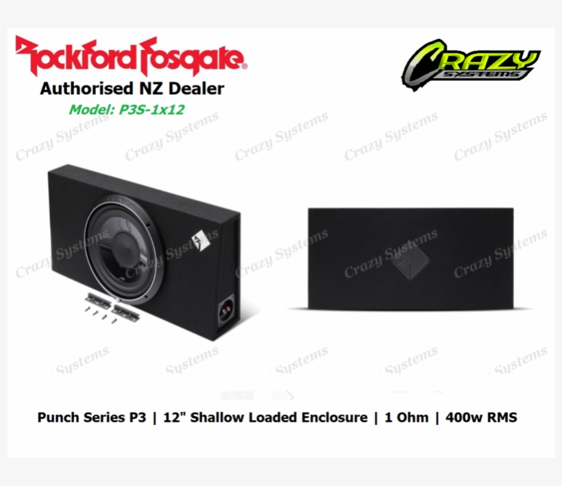 Rockford Fosgate P3s-1x12 Punch Single P3 12"shallow - Rockford Fosgate, transparent png