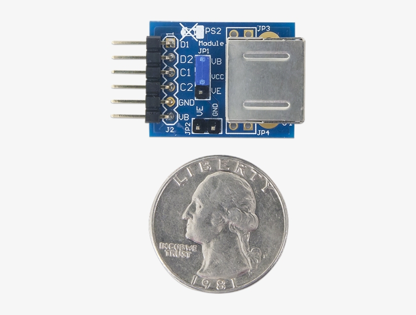 The Digilent Pmod Ps/2 Is A Module That Allows Users - Quarter, transparent png