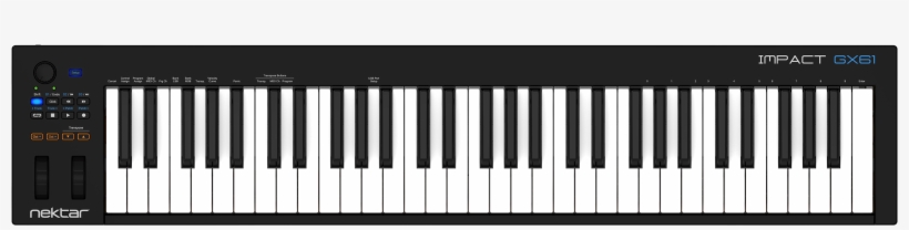 61-key Midi Keyboard - Nektar Impact Gx61 Keyboard Controller, transparent png