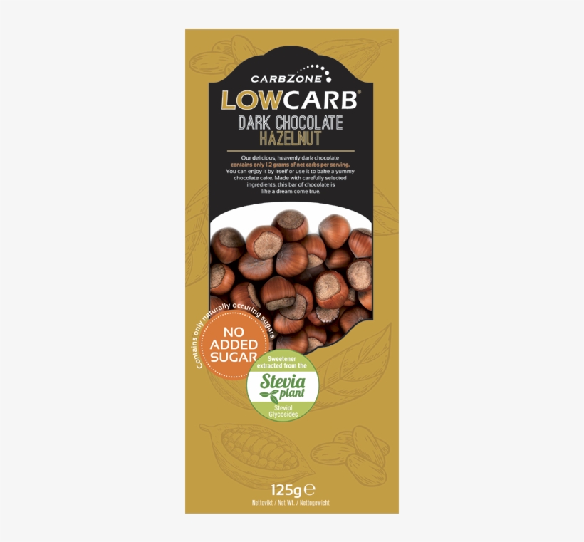 Low Carb® Dark Hazelnut Chocolate 125g - Carbzone, transparent png