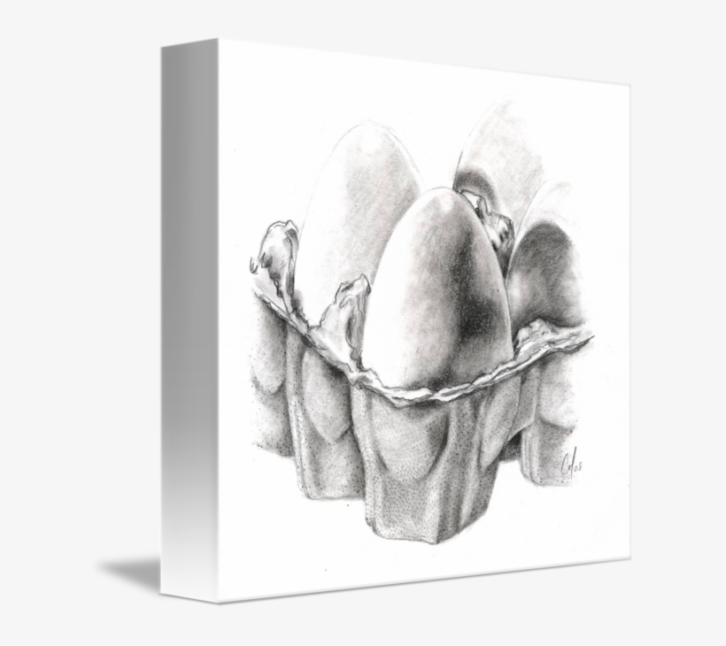 Drawn Egg Carton Drawing - Drawing Of Eggs In A Carton, transparent png