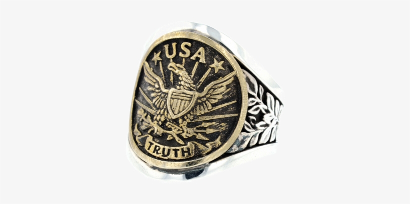 377988 33997 - Large Eagle American Silver Mens Ring, transparent png