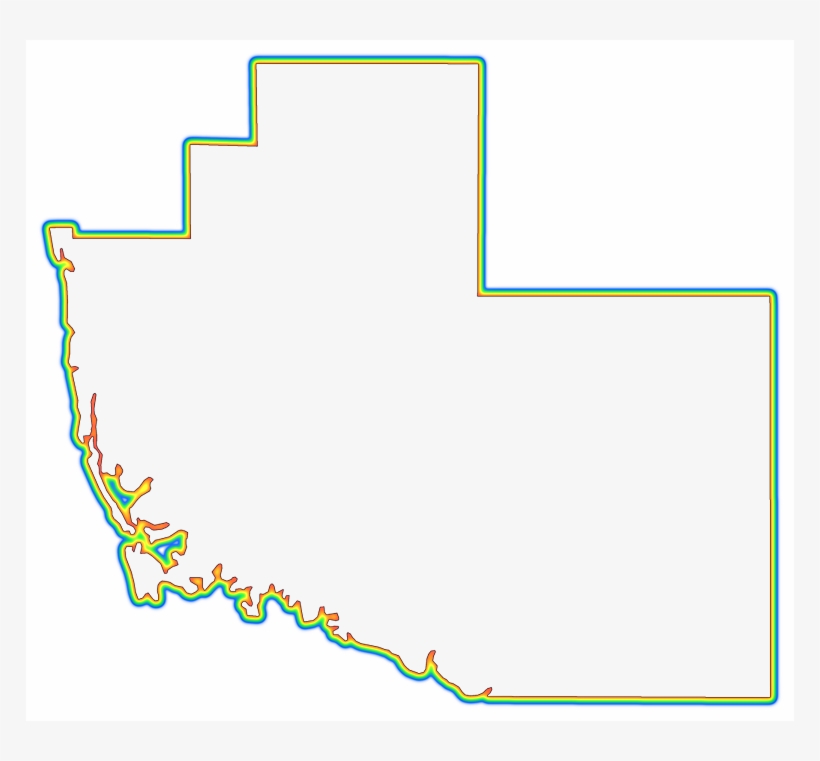 A Rainbow Outline Around A Map Of Collier, transparent png