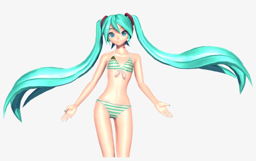 She's Bigger Than Justin Bieber, And A Whole Lot Less - Sexy Miku In Bikini, transparent png
