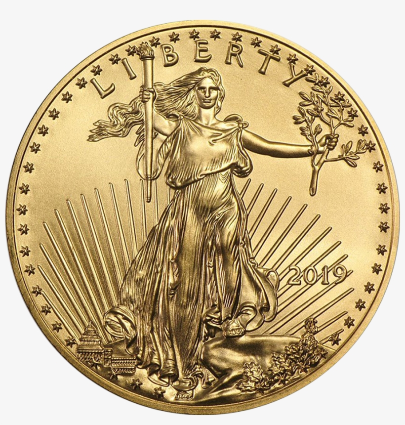 2019 Usa Eagle 1oz Gold Coin - Gold American Eagle 2018, transparent png