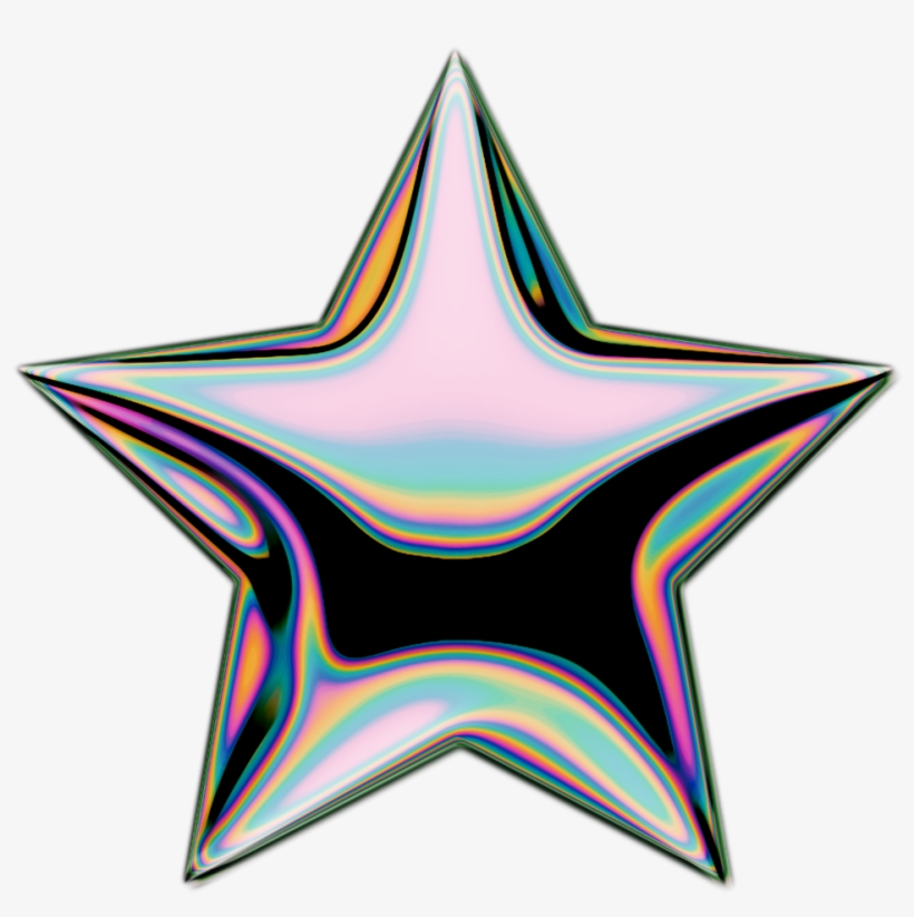 Holo Holographic Star Iridescent Pastel Purple Space - Vaporwave Star, transparent png