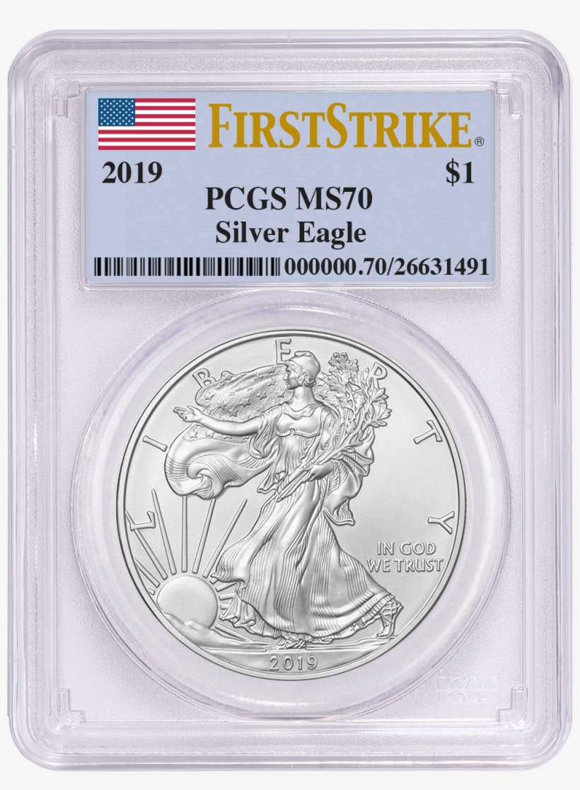 Graded Silver American Eagle Coins - 2019 Ms70 Silver Eagles, transparent png