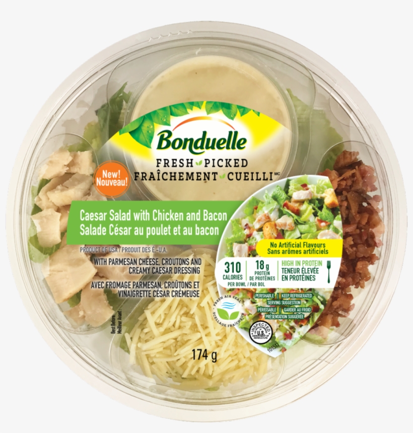 Caesar Salad With Chicken And Bacon - Bonduelle Fresh Picked Salad, transparent png