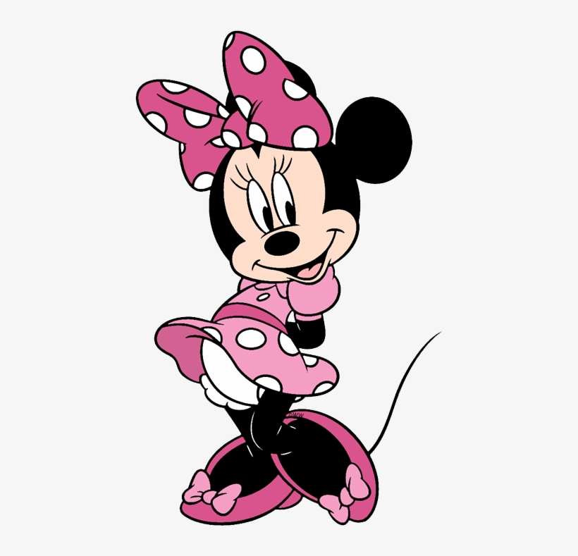 Minnie Waving Standing With Arms Behind Back In Pink - Minnie Mouse For Painting, transparent png