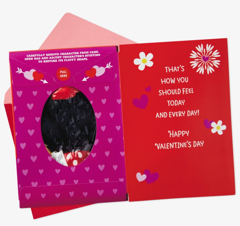 Itty Bittys® Minnie Mouse Valentine's Day Card With - Paper, transparent png