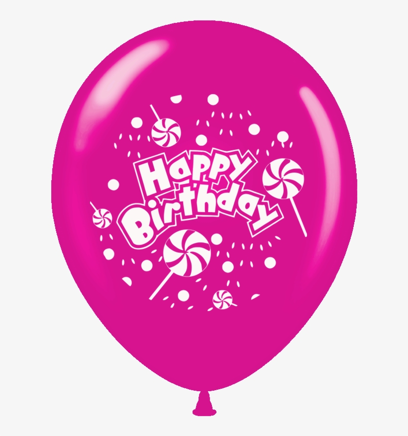 Balloons Printed Happy Birthday 1 Side 15 Pcs Pack - Happy Birthday Balloon Color Png, transparent png