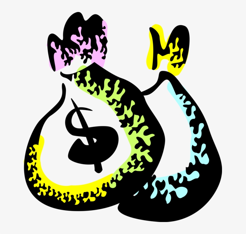 Vector Illustration Of Money Bag, Moneybag, Or Sack, transparent png