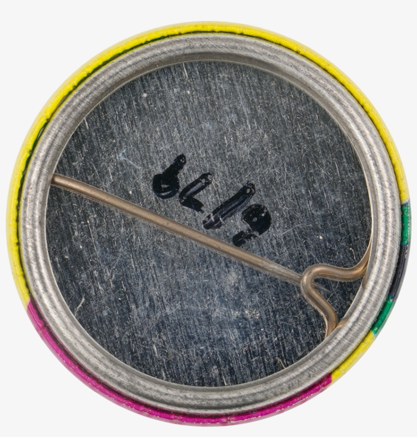 Yellow And Pink With Black Triangle Button Back Art - Circle, transparent png