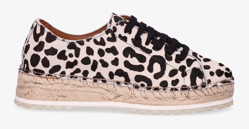 Lace Up Espadrille Leopard Pony Off White - Slip-on Shoe, transparent png