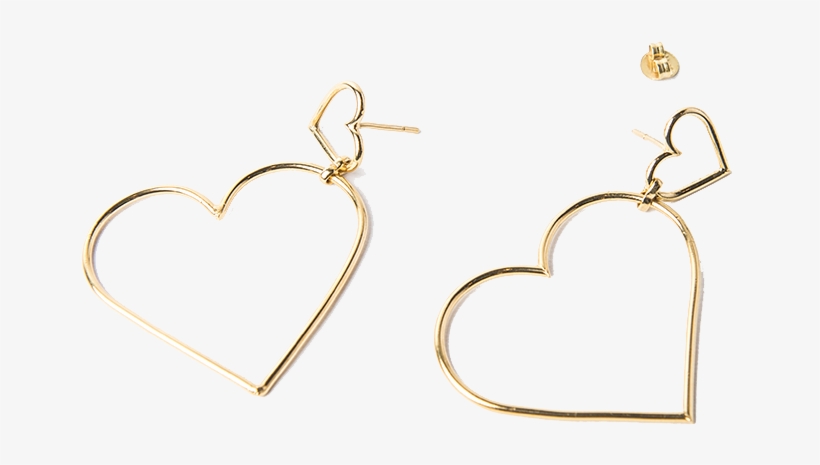 Imagen De Broken Wire Double Heart Earrings - Earrings, transparent png