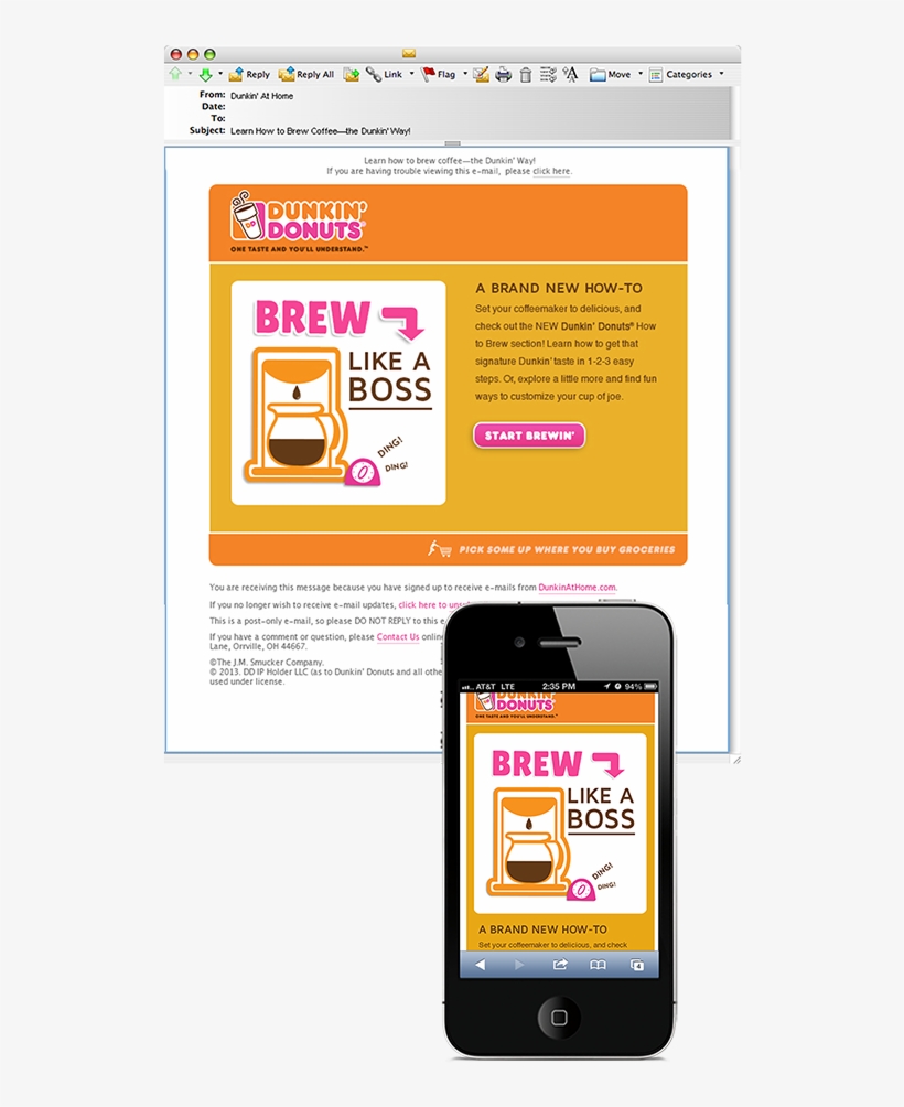 Illustrated The Many Ways To Brew Dunkin' Donuts Coffee - Dunkin Donuts, transparent png