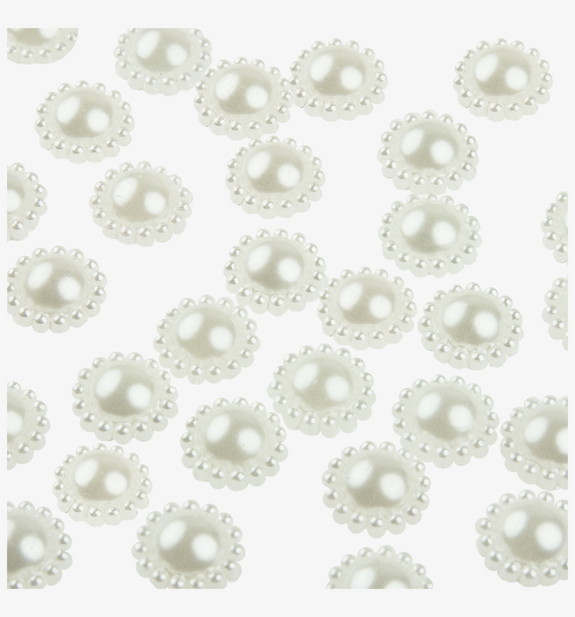 50 Ivory Flower Shape Flat Back Pearl 12mm - Tablecloth, transparent png