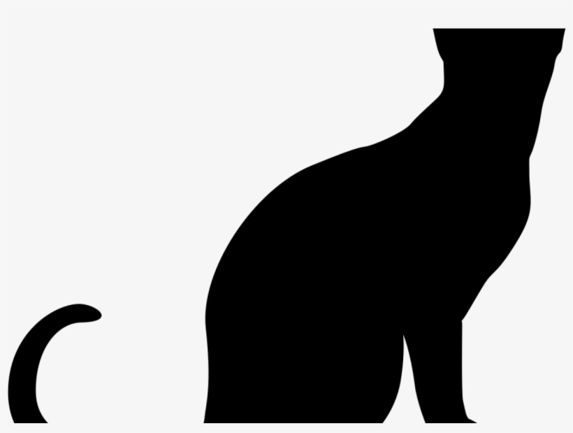 Onlinelabels Clip Art Sitting Cat Silhouette - Clip Art, transparent png